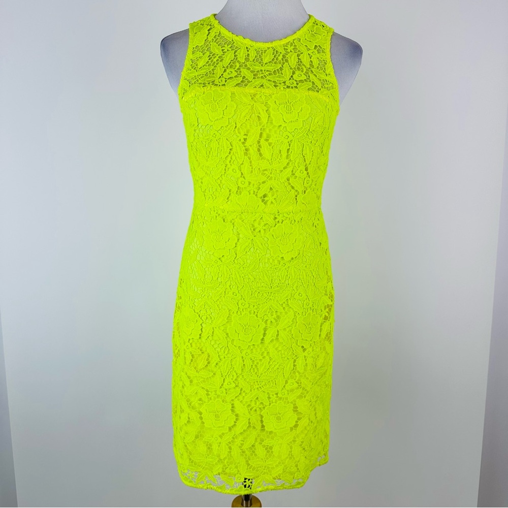 J. Crew Collection Fluorescent Bold Lace Dress Size 0